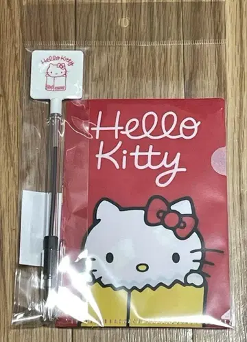 헬로키티전 미니 클리어 파일 2장 볼펜 세트 새상품 50주년 한정판 레어