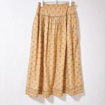 카네코 이사오 원더풀 월드 롱 플레어 스커트 피코 프릴 핀턱