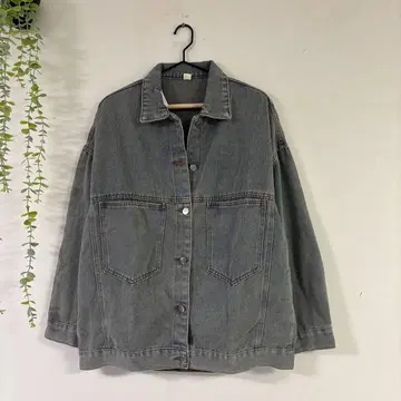 그레이 M 사이즈 데님 자켓