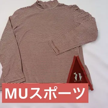 MU 스포츠 미에코 우에사코 하이넥 모크넥 긴팔 보더 가을 겨울