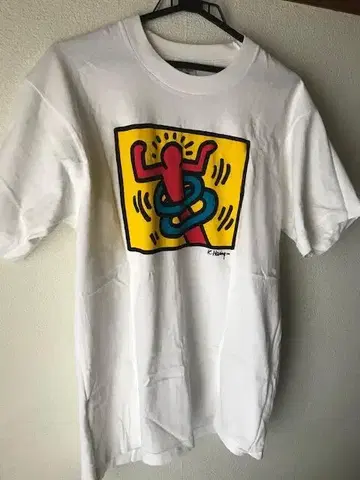 90s 키스 해링 티셔츠 L 데드스탁 매우 희귀