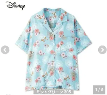 M 칩과 데일 플라워 프린트 알로하 셔츠 디즈니 Disney