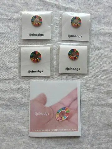 미개봉 새상품 SDGs 핀 배지 작음 22mm 골드 마그넷 4개
