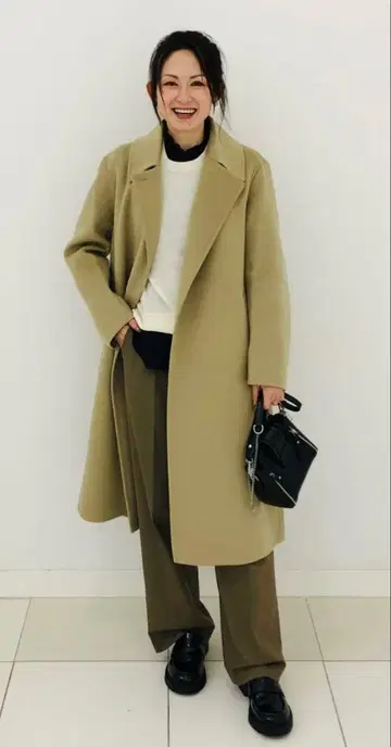 기간 한정 특별 가격 UNIQLO 더블 페이스 랩 코트 베이지
