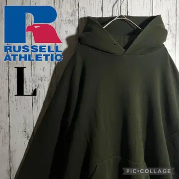 러셀 애슬레틱 90s 후드티 멕시코제 무지 L 모스그린