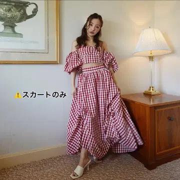 [스커트만] Rosy luce RED CHECK 캉캉 스커트