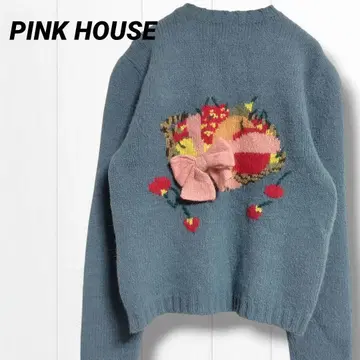 레어 PINKHOUSE 후르츠 가디건 더스티 블루