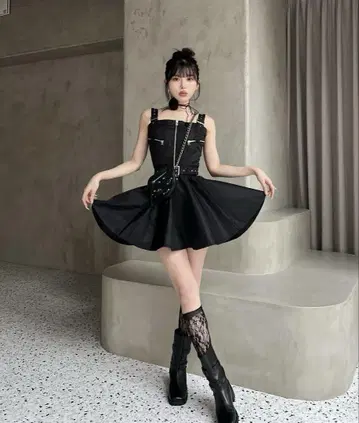Darich 나일론 점퍼 미니 원피스