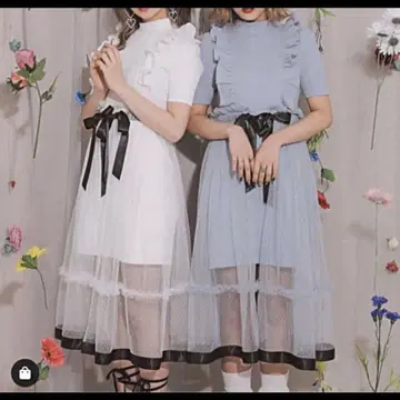 BUBBLES 튤 프릴 콤비 원피스