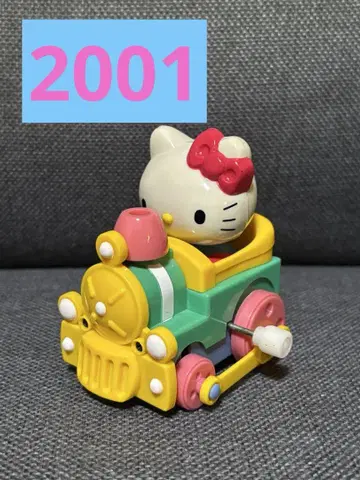 헤이세이 레트로 키티 태엽 기차 2001 태엽 작동 확인된 양철