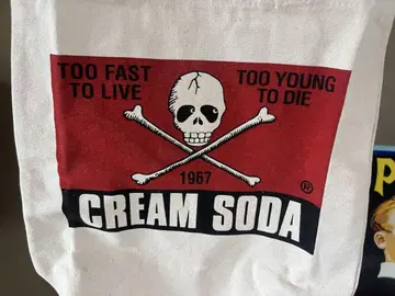미사용 구형 Cream soda 토트백