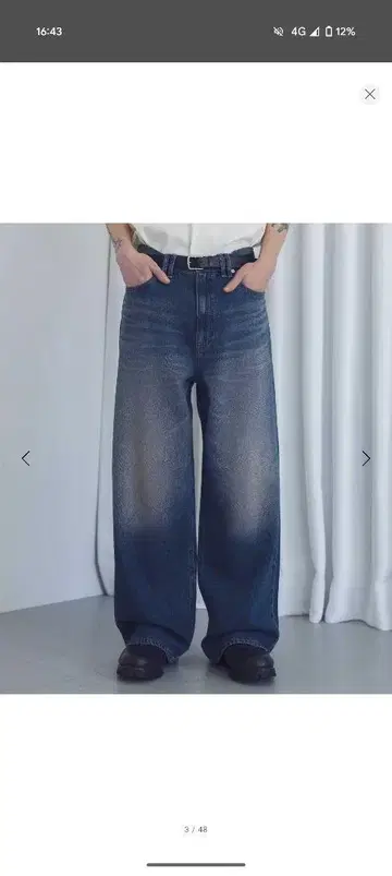 monky time 데님 배기 팬츠 NAVY S 사이즈