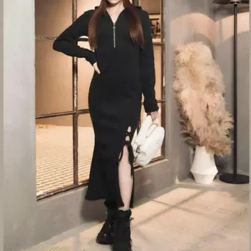 미셸 마카롱 슬릿 머메이드 원피스