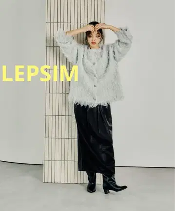 [ 새상품 ] LEPSIM 렙심 5 게이지 컬 기모 가디건 그레이