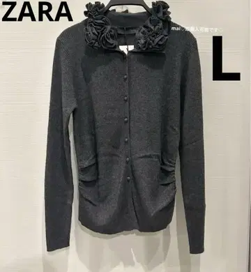 [ 새상품 ] ZARA 울 혼방 플라워 니트 가디건