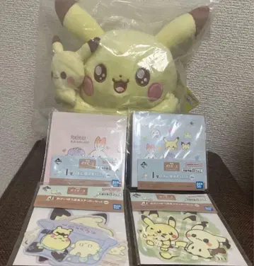 포켓피스 제일복권 A상 피카츄 조각천풍 메모 2개 스티커 세트 2개