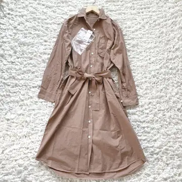 새상품 택 포함 카마쿠라 셔츠 테라코타 색상 벨트 포함 셔츠 원피스