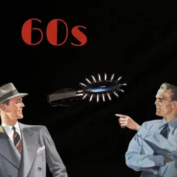 빈티지 넥타이 핀 레트로 아토믹 로카빌리 60s 블루
