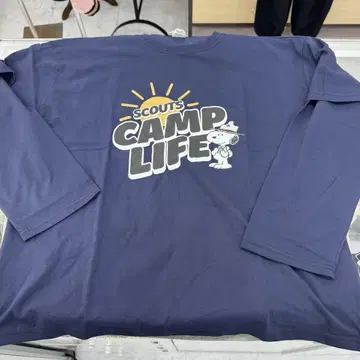 (67) SNOOPY CAMP LIFE 긴팔 티셔츠 네이비
