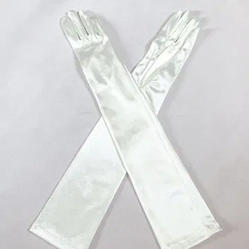 [ 쉬폰 웨딩 새틴 롱 그로브 / 새상품급 ]