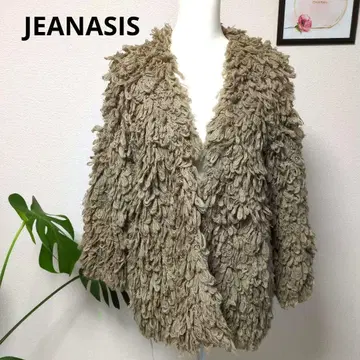 JEANASIS 베이지 플리스 자켓 오픈 프론트