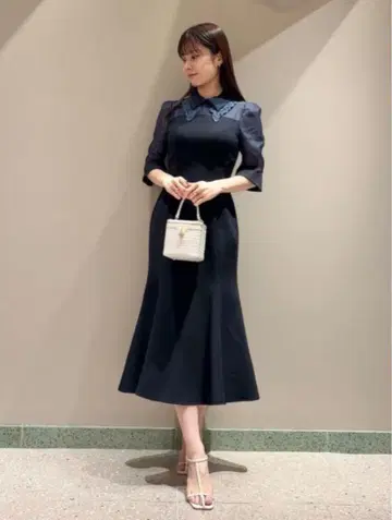 SNIDEL 스나이델 더블 카라 머메이드 드레스