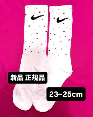 정품 NIKE 라이트웨이트 크루 양말 갸루 스톤 화이트