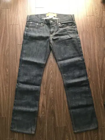 미사용 일본제 EDWIN 505 [빨간색 귀] 28인치 셀비지 데님