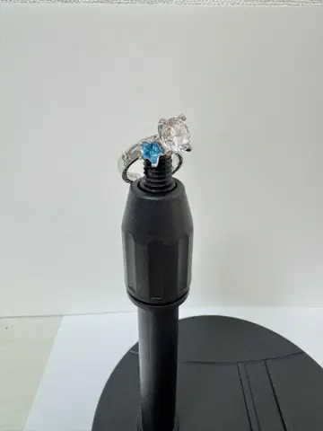 실버 반지 큐빅 지르코니아 파란색 스톤