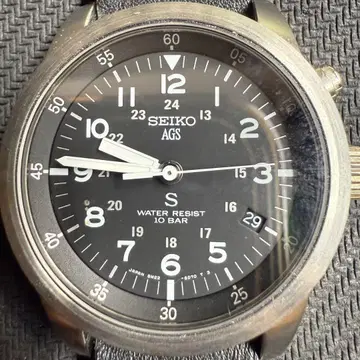세이코 AGS 5M22-6C20 SUS 밀리터리 블랙 다이얼