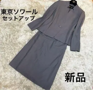 도쿄 소와르 셋업 테일러드 자켓 스커트 원 버튼