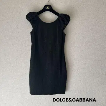 돌체앤가바나 헤링본 퍼프 슬리브 원피스