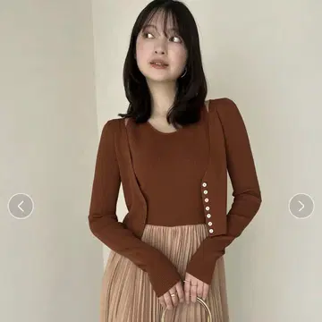 anuans 가디건 앙상블 도킹 원피스