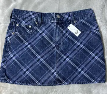 GAP 데님 격자 무늬 미니 스커트