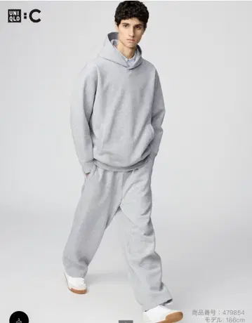 UNIQLO:C 맨투맨 와이드 팬츠