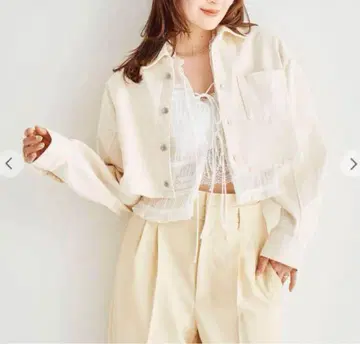 코코딜 자켓 숏 볼레로 아이보리 화이트