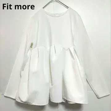 핏모어 Fit more 페플럼 상의 긴팔 화이트 턱
