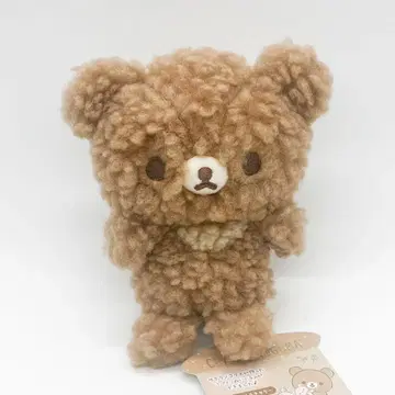 갈색 아기 곰 사쿠라의 코리스 수제 봉제 인형 딸기 밀크 라떼 컬러