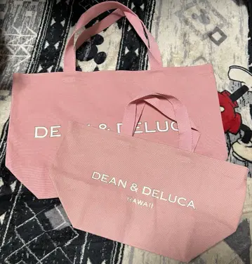 2종 세트 DEAN&DELUCA 하와이 한정판 핑크 토트 L&S 사이즈
