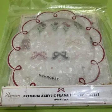 [ 세트 ] 프리미엄 아크릴 프레임 플라워 마블 화이트 x 레드 후쿠야