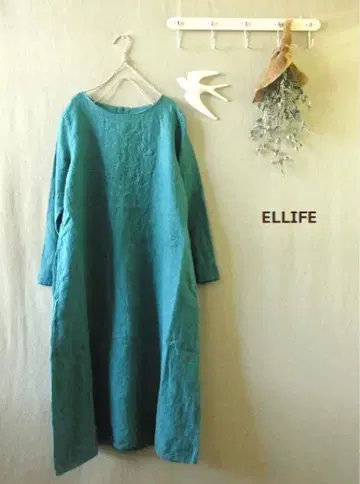 Ellife 린넨100% 래글런 A라인 원피스