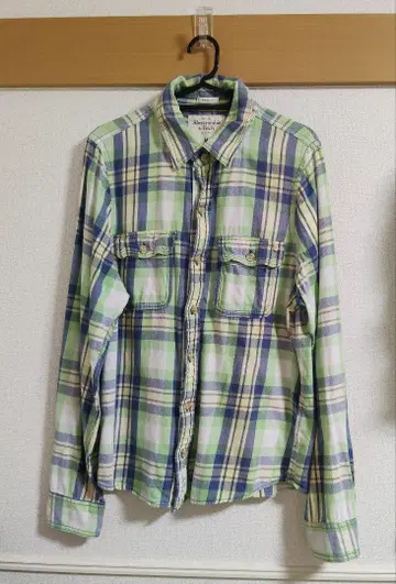 남성용 셔츠 Abercrombie & Fitch 체크 긴팔 M 사이즈