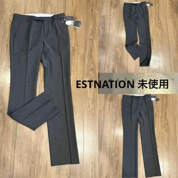 미사용 ESTNATION 에스트네이션 스트레이트 팬츠 그레이 38