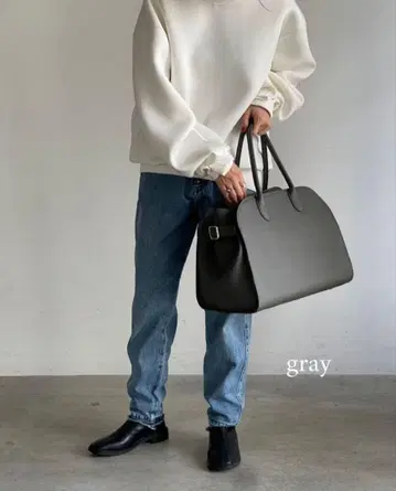 JISTORY 사이드 벨트 보스턴 백 그레이