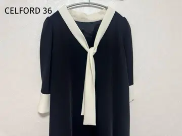 가을에 딱 맞는 새상품급 셀포드 36 S 사이즈 보타이 A라인 원피스
