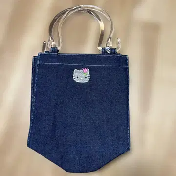헬로키티 자수 데님 토트백