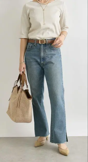 RIVEDROITE 리브 드와 MONN.:. (몬)/slit DENIM