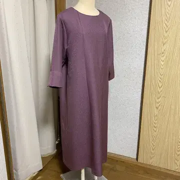 이로무지 리메이크 팔분 소매 심플 원피스