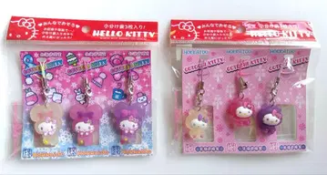 헬로키티 고토치 홋카이도 한정 러버 스트랩 눈토끼 베어 세트