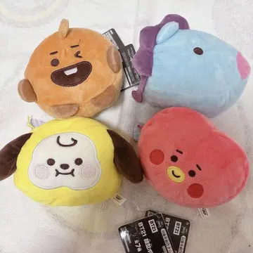 BT21 마스코트 봉제 인형 파우치 얼굴형 세트